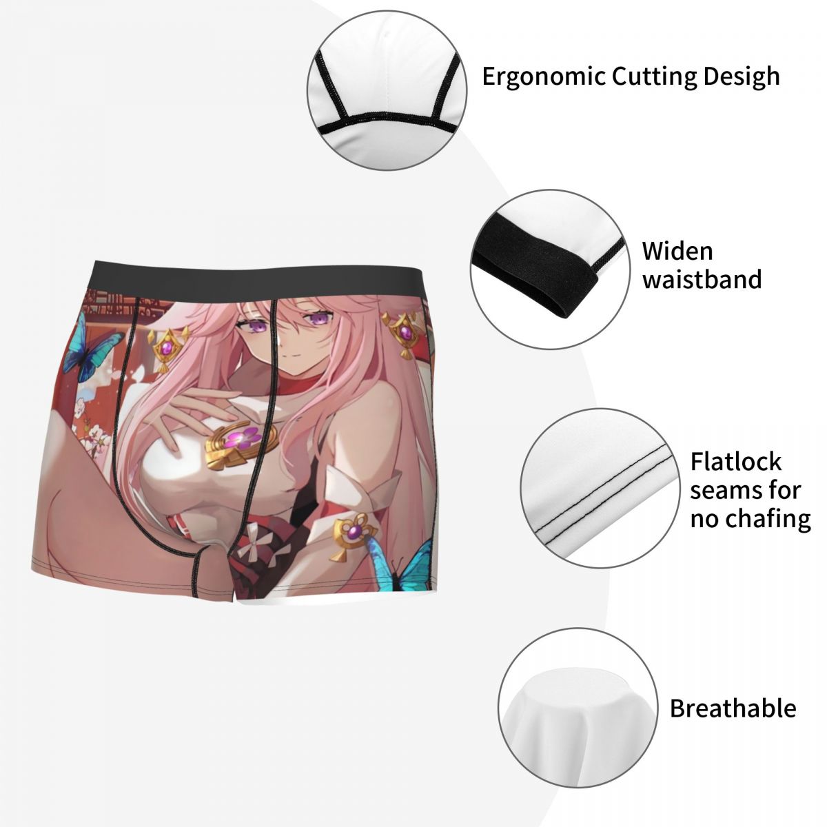 Genshin Impact Yae Miko Boxer  - Boyshort Underwear avaliação e preço