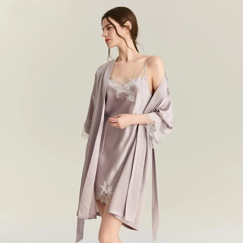 22mm 100% seda amoreira robe v - Robe Silk Women avaliação e preço